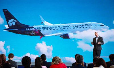 De CiriumAeroméxico recibe la presea por su liderazgo como la aerolínea más puntual del mundo