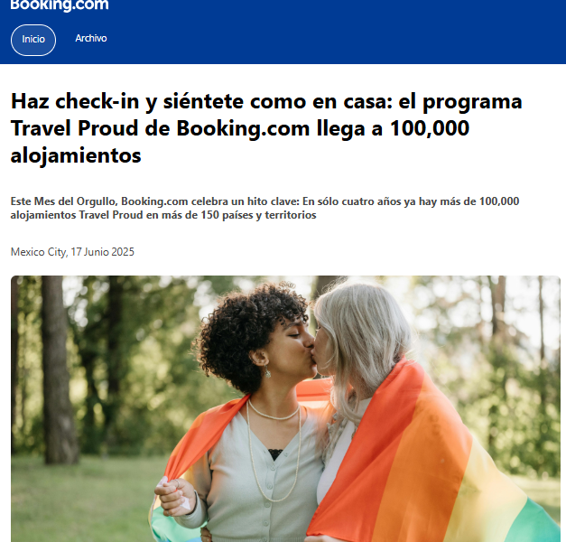 100 mil alojamientos más seguros para la comunidad LGBTQ+ en Booking.com